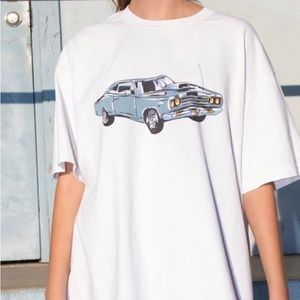 brandy melville inspired blue car tee shirt top